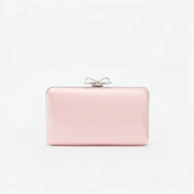 Pink Satin Clutch Bag