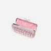Pink Satin Crystal Clutch Bag Pink Satin Crystal Clutch Bag