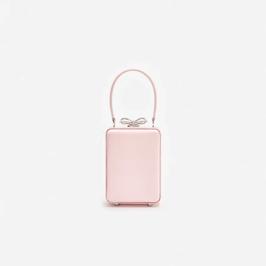 Pink Satin Floral Beaded Micro Bag Pink Satin Floral Beaded Micro Bag