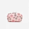 Pink Satin Floral Crystal Clutch Pink Satin Floral Crystal Clutch