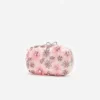 Pink Satin Floral Crystal Clutch Pink Satin Floral Crystal Clutch