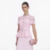 Pink Satin Floral Crystal Clutch Pink Satin Floral Crystal Clutch