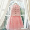 Pink Satin Lace Dress Pink Satin Lace Dress
