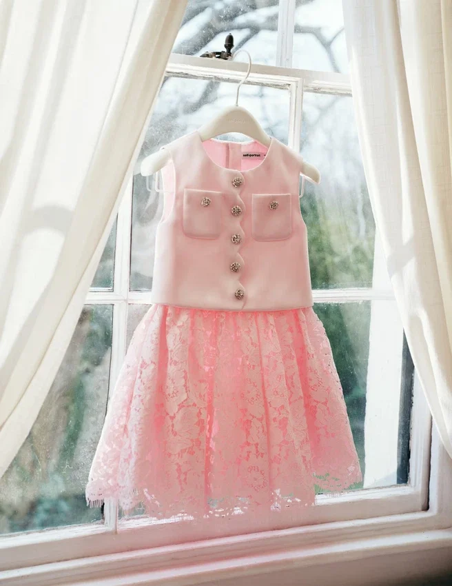 Pink Satin Lace Dress Pink Satin Lace Dress