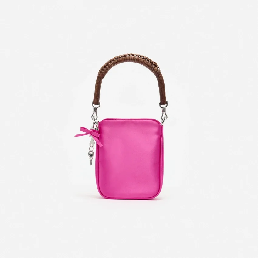 Pink Satin Mini Tote Bag Pink Satin Mini Tote Bag