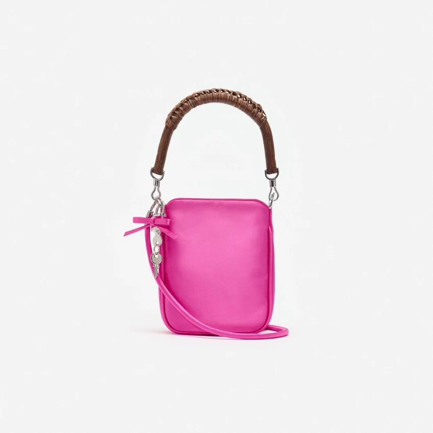 Pink Satin Mini Tote Bag Pink Satin Mini Tote Bag