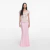 Pink Sequin Boucle Maxi Dress Pink Sequin Boucle Maxi Dress