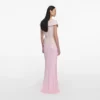 Pink Sequin Boucle Maxi Dress Pink Sequin Boucle Maxi Dress