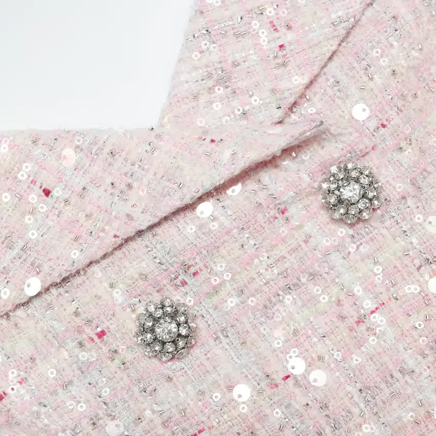 Pink Sequin Boucle Maxi Dress Pink Sequin Boucle Maxi Dress