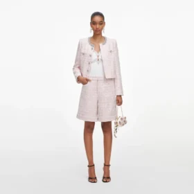 Pink Sequin Boucle Shorts Pink Sequin Boucle Shorts