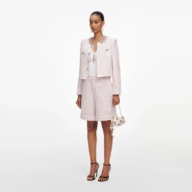 Pink Sequin Boucle Shorts Pink Sequin Boucle Shorts
