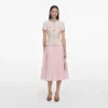 Pink Sequin Boucle Tailored Midi Dress Pink Sequin Boucle Tailored Midi Dress
