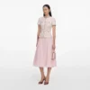 Pink Sequin Boucle Tailored Midi Dress Pink Sequin Boucle Tailored Midi Dress