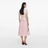 Pink Sequin Boucle Tailored Midi Dress Pink Sequin Boucle Tailored Midi Dress