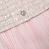 Pink Sequin Boucle Tailored Midi Dress Pink Sequin Boucle Tailored Midi Dress