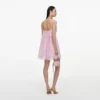 Pink Sequin Lace Cape Mini Dress Pink Sequin Lace Cape Mini Dress
