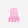 Pink Sleeveless Flower Lace Dress Pink Sleeveless Flower Lace Dress