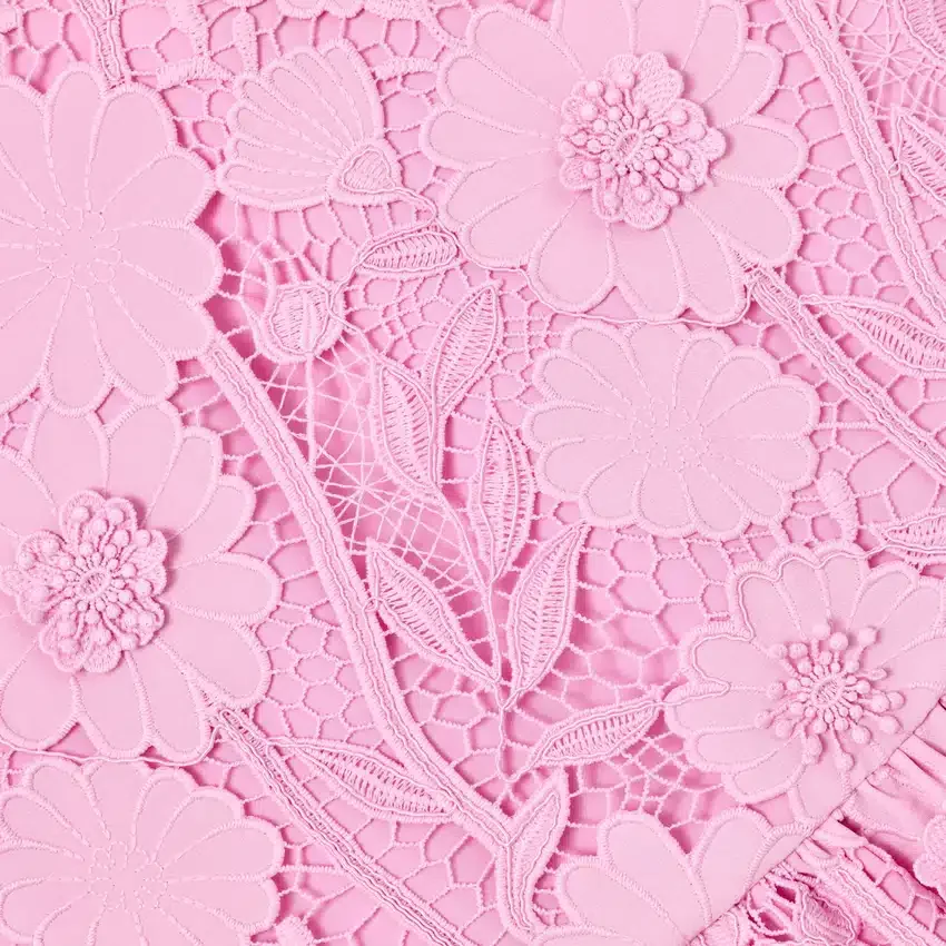 Pink Sleeveless Flower Lace Dress Pink Sleeveless Flower Lace Dress