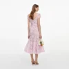 Pink Spiral Lace Midi Dress Pink Spiral Lace Midi Dress