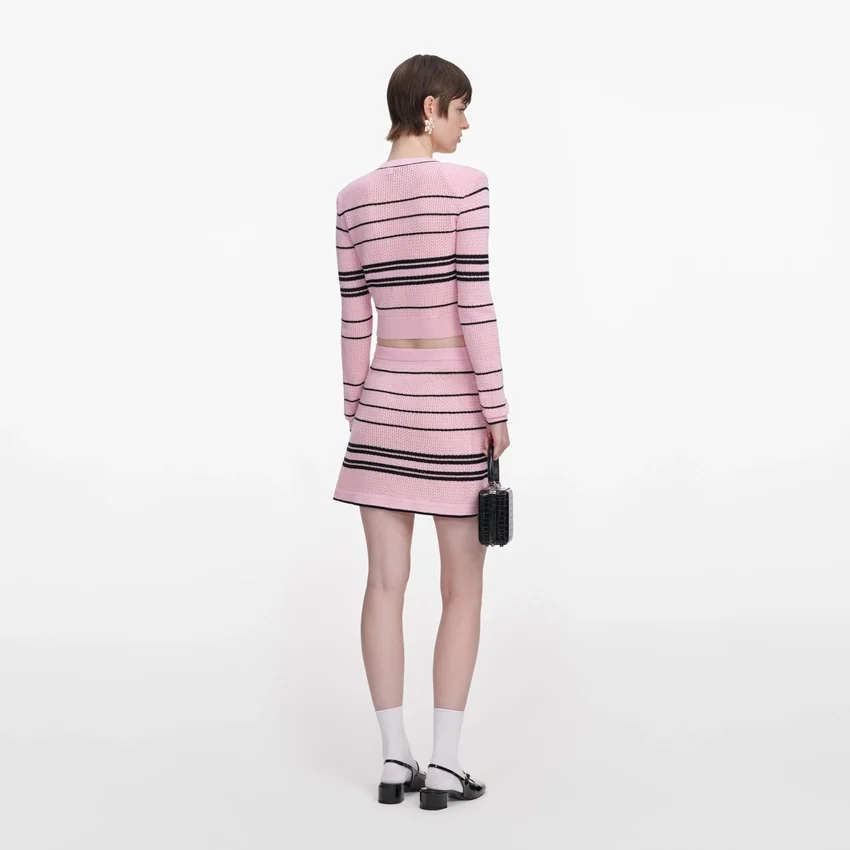 Pink Stripe Knit Mini Skirt Pink Stripe Knit Mini Skirt
