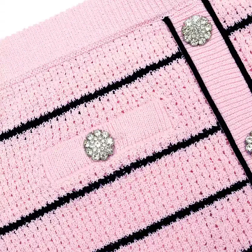 Pink Stripe Knit Mini Skirt Pink Stripe Knit Mini Skirt