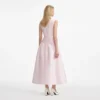 Pink Taffeta Belted Midi Dress Pink Taffeta Belted Midi Dress