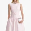 Pink Taffeta Belted Midi Dress Pink Taffeta Belted Midi Dress