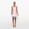 Pink Taffeta Feather Mini Dress Pink Taffeta Feather Mini Dress