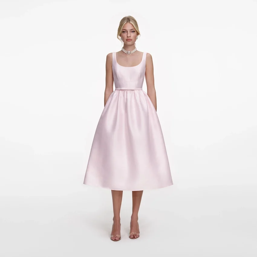 Pink Taffeta Midi Dress Pink Taffeta Midi Dress