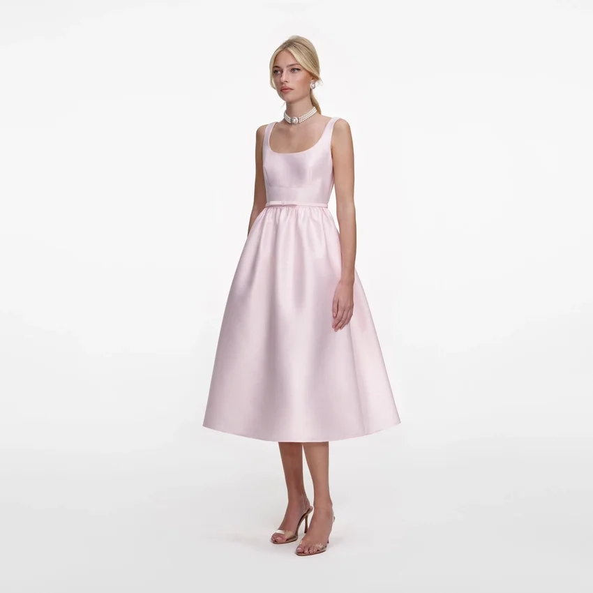 Pink Taffeta Midi Dress Pink Taffeta Midi Dress