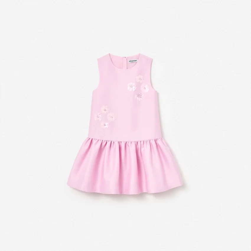 Pink Taffeta Sequin Embellished Dress Pink Taffeta Sequin Embellished Dress