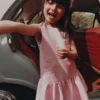 Pink Taffeta Sequin Embellished Dress Pink Taffeta Sequin Embellished Dress