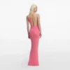Pink Viscose Knit One Shoulder Maxi Dress Pink Viscose Knit One Shoulder Maxi Dress