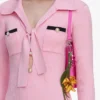 Pink Viscose Knit Tie Mini Dress Pink Viscose Knit Tie Mini Dress