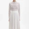 Pleated Crochet Floral Maxi Dress Pleated Crochet Floral Maxi Dress