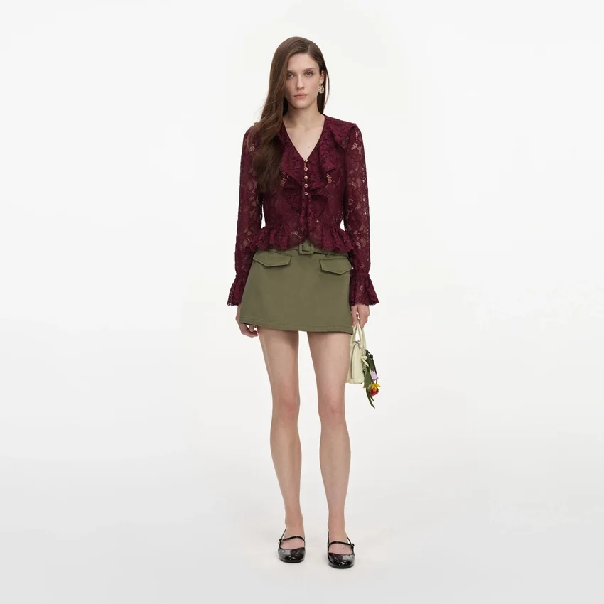 Plum Lace Ruffle Top Plum Lace Ruffle Top