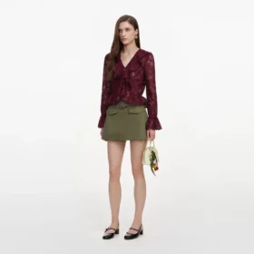 Plum Lace Ruffle Top