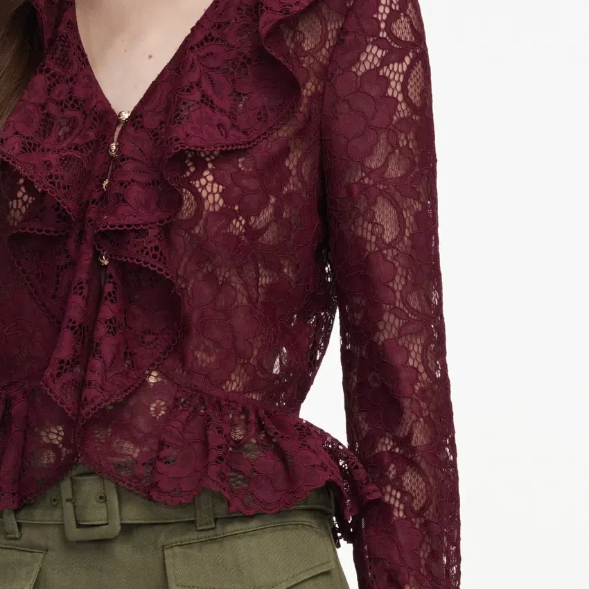 Plum Lace Ruffle Top Plum Lace Ruffle Top