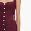 Plum Linen Blend Lace Insert Midi Dress Plum Linen Blend Lace Insert Midi Dress