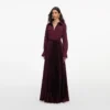 Plum Satin Pleated Maxi Dress Plum Satin Pleated Maxi Dress