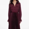 Plum Satin Pleated Maxi Dress Plum Satin Pleated Maxi Dress