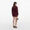 Plum Twill Tie Neck Playsuit Plum Twill Tie Neck Playsuit