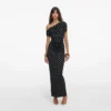 Polka Dot Draped Knit Midi Dress Polka Dot Draped Knit Midi Dress