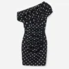 Polka Dot Draped Knit Mini Dress Polka Dot Draped Knit Mini Dress