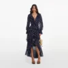 Polka Dot Georgette Ruffle Maxi Dress Polka Dot Georgette Ruffle Maxi Dress