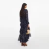 Polka Dot Georgette Ruffle Maxi Dress Polka Dot Georgette Ruffle Maxi Dress