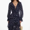 Polka Dot Georgette Ruffle Maxi Dress Polka Dot Georgette Ruffle Maxi Dress