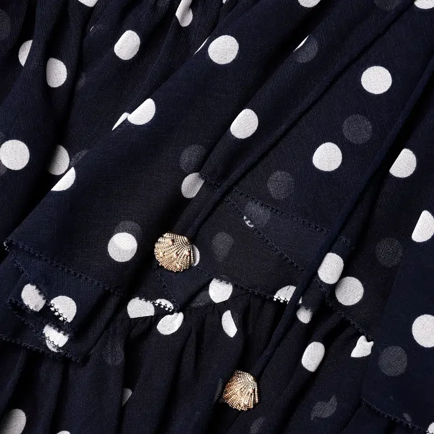 Polka Dot Georgette Ruffle Maxi Dress Polka Dot Georgette Ruffle Maxi Dress
