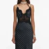 Polka Dot Satin Lace Maxi Dress Polka Dot Satin Lace Maxi Dress