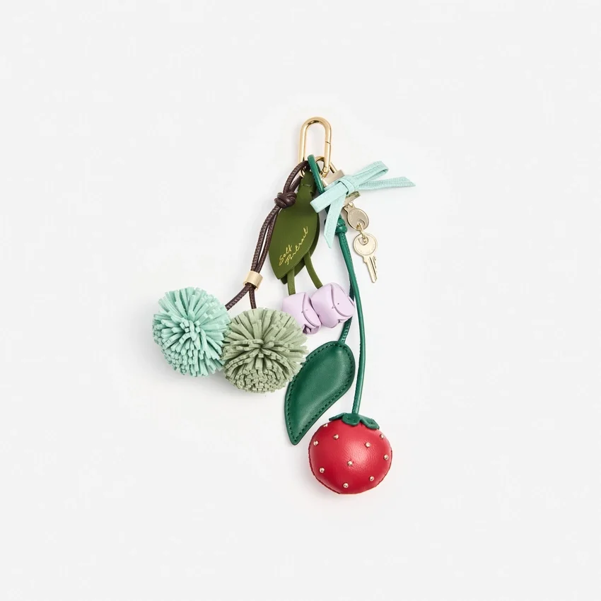 Pompom Flower Bag Charm Pompom Flower Bag Charm